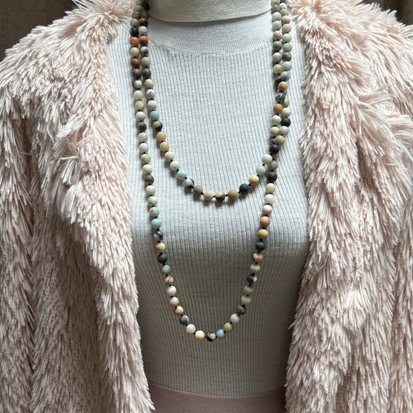 LONG GEMSTONE DROP NECKLACE- Stockholm - Picture 5 of 5